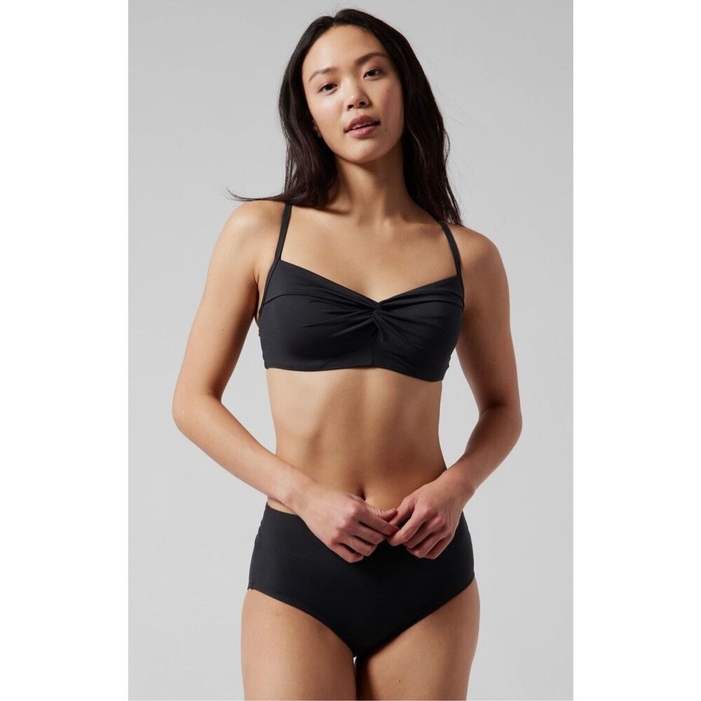 Athleta Hampton Twist Up Bikini Top In Black Size 32D-DD